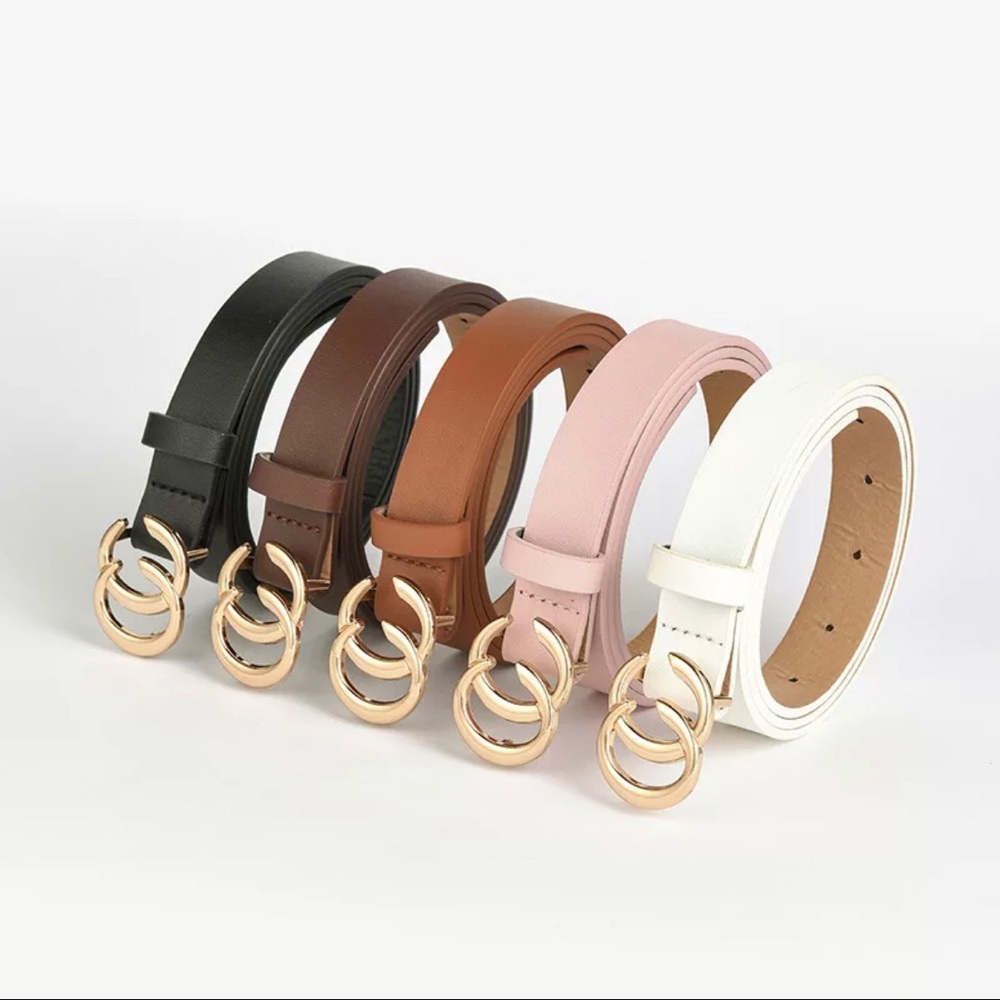 (Last 1) Double C belt for women in camel color with a gold buckle - Picture 4 of 4